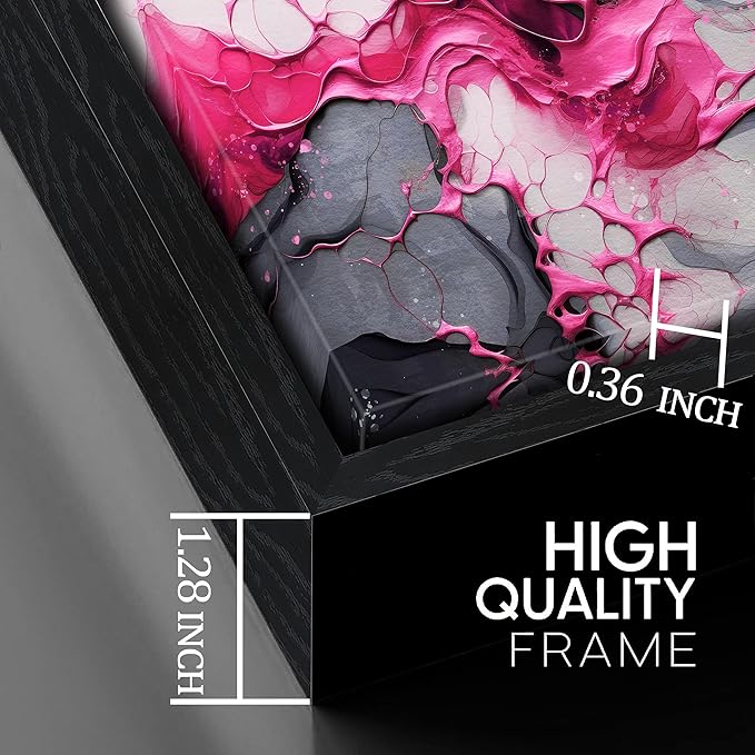 Abstract Wall Art for Living Room, Pink Canvas Wall Decor for Bedroom, Framed Picture Print, Large Size 59x29 Inches-Ruum Studio Home