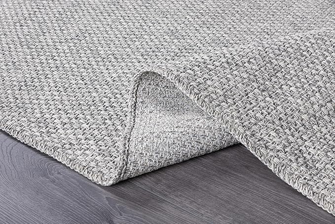 CAMILSON Easy Jute Rug 2x3, Indoor Outdoor Gray Color Farmhouse Area Rugs for Living Room and Kitchen Rug, Solid Boho Woven Design, Easy-Cleaning, Washable Outside Carpet Alfombras (2 x 3)-Ruum Studio Home