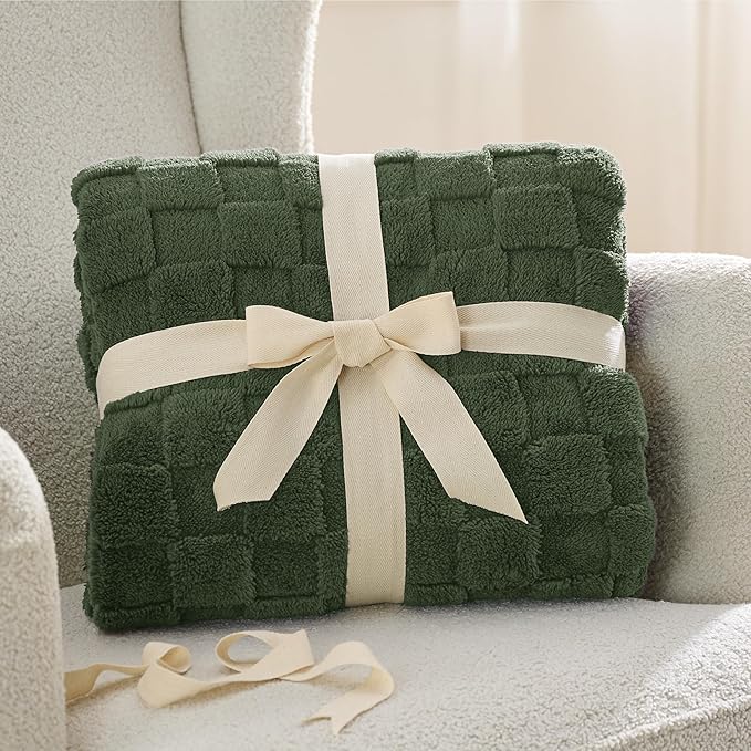 Bedsure GentleSoft Blankets Queen Size for Bed - Super Soft Cozy Blanket for Women Men Girls, Large Fuzzy Fleece Throw for Bedroom Decor, Bronze Green, 90x90 Inches-Ruum Studio Home
