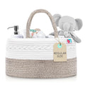 Rope Diaper Caddy - Storage for Baby and Toddler Items - Portable Cotton Organizer Easily Holds Diapers, Wipes, Clothing - Useful for Nursery, Bedroom (Beige, Regular)-Ruum Studio Home
