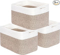 MINTWOOD Design 3-Pack Storage Baskets for Shelves, Playroom and Classroom Basket, Book Decorative Cube Bins, Woven Closet Organizers, Baby Nursery Baskets, Light Brown-Ruum Studio Home