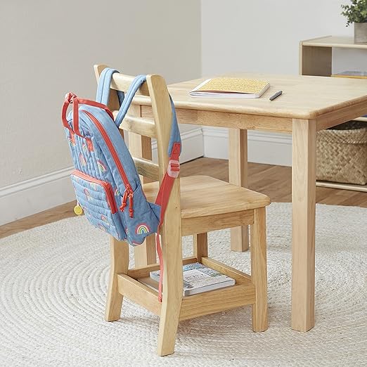 ECR4Kids Three Rung Ladderback Chair with Storage, 14in Seat Height, Classroom Seating, Honey, 2-Pack-Ruum Studio Home