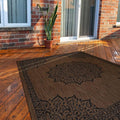 CAMILSON Outdoor Rug, Modern Area Rugs for Indoor and Outdoor Patios, Kitchen and Hallway mats, Washable Porch Deck Outside Carpet (6 x 9, Medallion Nut Brown)-Ruum Studio Home