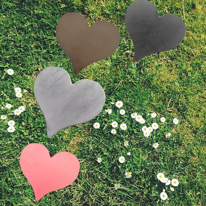 Comfy Hour Rustic Style Collection Cast Iron Garden Stepping Stone - Heart, Pink-Ruum Studio Home