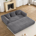 Convertible Sleeper Sofa Bed with Pillow, 4-in-1 Corduroy Folding Mattress Couch with Fixed-Shape Frame, Futon Fold Out Floor Sofa Cama Lounge Couch for Living Room Bedroom Studio, Grey-Ruum Studio Home