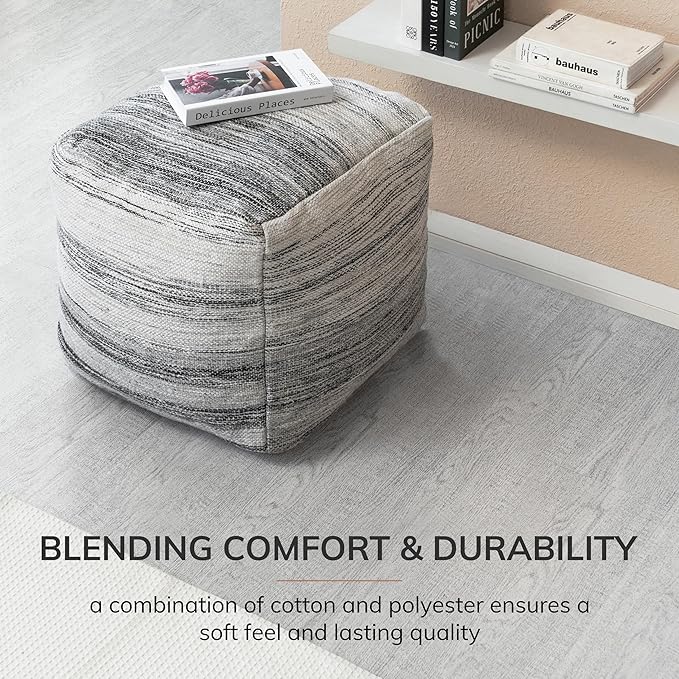 Anji Mountain 20"x20"x20" Handmade & Handcrafted Ottoman Pouf Comfortable Pouf Ottoman Foot Rest & Home Décor Accent for Living Room, Bedroom, Nursery, Kids Room, Patio-Ruum Studio Home