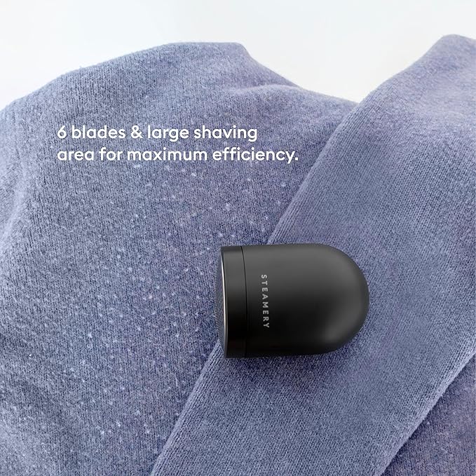 Steamery Fabric Shaver Pilo 2, Removes Lint and Pilling from Clothes and Textiles, Rechargeable Lint Remover with USB, Black-Ruum Studio Home