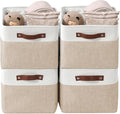DECOMOMO Storage Bins Fabric Storage Baskets for Shelves, Linen Closet Organization Toys Nursery (Beige and White, Large - 4 Pack)-Ruum Studio Home