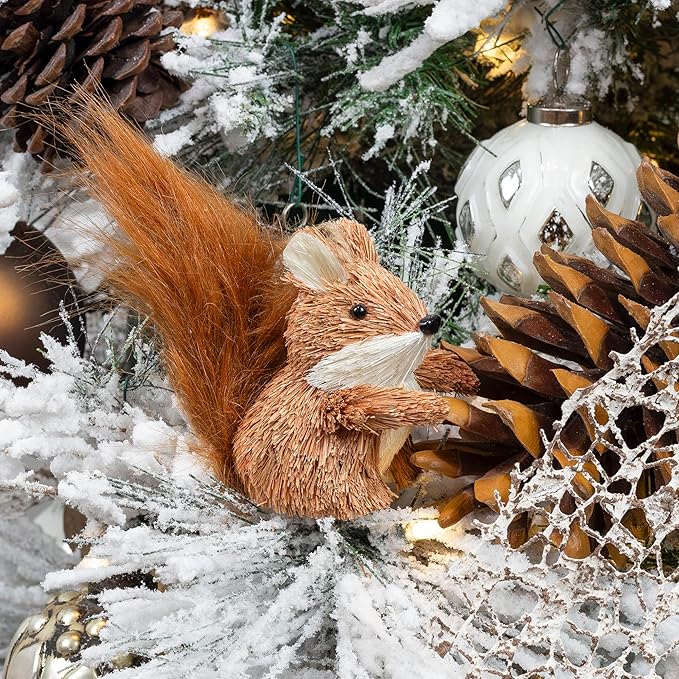 AuldHome Design Woodland Friends Figurines (Set of 3, Deer/Raccoon/Squirrel); Forest Animals Decor for Fall, Christmas, Winter and Themed Decor or Parties-Ruum Studio Home