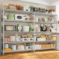 REIBII 70" W Wire Shelving Load 1500LBS, Metal Shelving 5-Tier Storage Shelves Metal Shelves for Storage Adjustable Shelving Rack for Pantry Kitchen Commercial School 70" W*15.8" D*72.4" H,Chrome-Ruum Studio Home