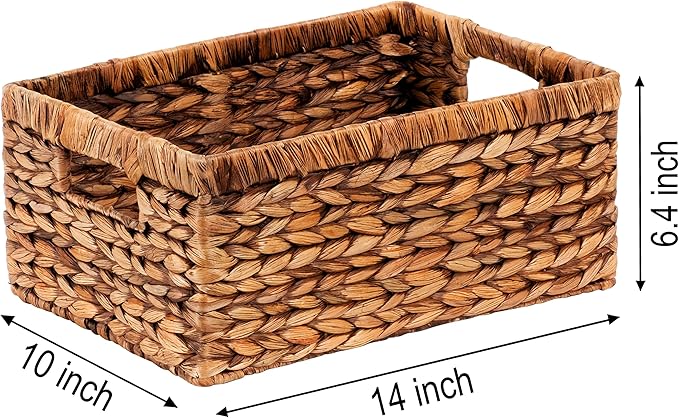 CENBOSS Wicker Baskets (Large, Brown Wash, 1PC) Rattan Storage Baskets for Shelves, Woven Seagrass Holder-Ruum Studio Home