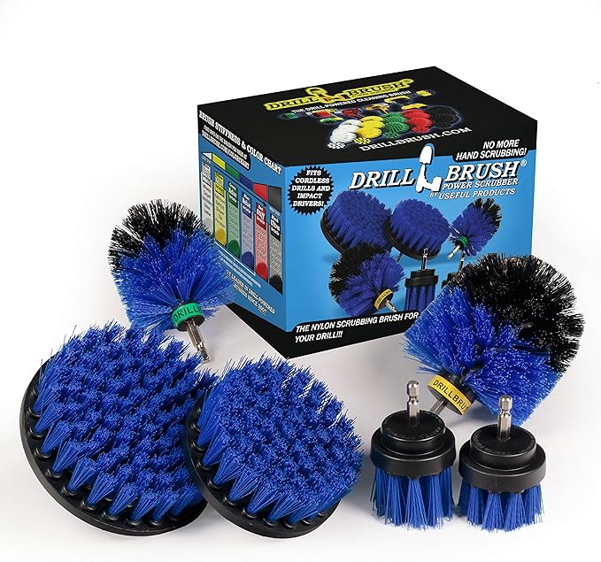 Pool Accessories - Cleaning Supplies - Drill Brush - 5 Piece Spin Brush Pool Cleaning Kit - Pool Supplies - Slide - Deck Brush - Hot Tub - Spa - Pond Liner - Pool Brush - Carpet Cleaner-Ruum Studio Home