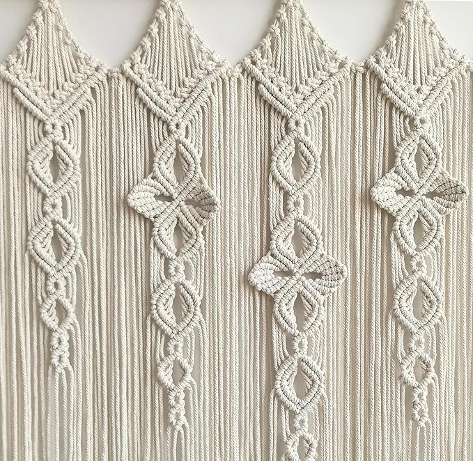 Achart Macrame Wall Hanging Large- Boho Wall Decor- large wall art- Wall Decor Living Room- Macrame Tapestry Boho Decor for Bedroom (Beige-Flower)-Ruum Studio Home