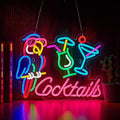Parrot Cocktail Neon Sign for Wall Decor Bar LED Light Beer Wine Alcohol Man Cave Garage USB Powered Dimmable Art Signs-Ruum Studio Home