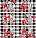 Valentine's Day Placemats Set of 6 Gnomes Plastic Table Mats Buffalo Plaid Place Mats Washable Vinyl Love Hearts Table Decoration for Anniversary Wedding Party Kitchen Dining Table-Ruum Studio Home