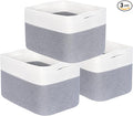 MINTWOOD Design 3-Pack Storage Baskets for Shelves, Playroom and Classroom, Book Basket, Decorative Storage Cube Bins, Woven Closet Organizers, Pantry and Shoe Organizer, Grey-Ruum Studio Home