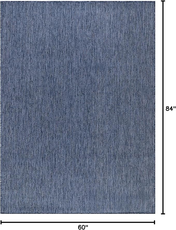 Washable Indoor Outdoor Rug 5x7 Weather Resistant Area Rugs Modern Solid for Porch Deck Balcony Backyard Patio Outside Carpet (5 X 7 Azure Blue)-Ruum Studio Home