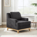 Oversized Accent Chair, Modern Boucle Armchair with Wood Legs, Modern Reading Chair with Thick Cushion, Comfy Chairs for Living Rooms, Bedrooms, Reading nooks and Apartments-Ruum Studio Home