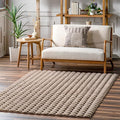 nuLOOM Jeni Checkered 6 Round Machine Washable Area Rug for Living Room Bedroom Dining Room Kitchen, Taupe-Ruum Studio Home