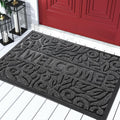 Yimobra Welcome Door Mat Outdoor Indoor, Non Slip Front Doormats, Heavy Duty Rubber Backing, Low-Profile Entrance Mat, Absorbent Resist Dirt, Easy Clean Patio Garage Floor Mats, 29.5 x 17, Grey-Ruum Studio Home