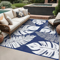 GAOMON Waterproof Plastic Straw Rug 9x12 Outdoor Patio Rugs, Reversible Modern Camping Mat with Bag & Stakes, UV Resistant & Easy to Clean Outdoor Carpet for RV, Deck, Balcony, Blue-Ruum Studio Home