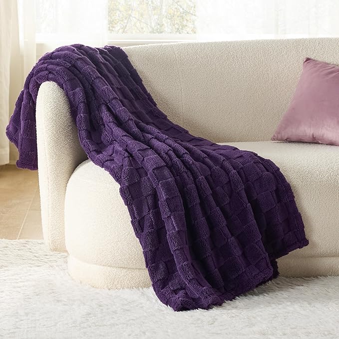Bedsure GentleSoft Twin Blanket for Bed Purple - Super Soft Cozy Blankets for Women Men Girls, Cute Fuzzy Fleece Throws for Bedroom Couch, 60x80 Inches-Ruum Studio Home