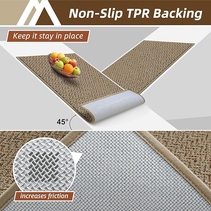 COSY HOMEER-Door-Mat 20" x 32" Non Slip Absorbent Entryway Rugs Dirt Trapper Doormats Washable Entrance Mats Low Pile Welcome Floor Mat for Front Back Door and Entry Mats,Taupe-Ruum Studio Home