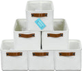OrganiHaus Small Fabric Storage Baskets for Shelves 6 Pack, 12x8in Closet Storage Bins for Shelves, Cloth Baskets for Organizing, Linen Closet Organizers, Fabric Basket, White Basket-Ruum Studio Home