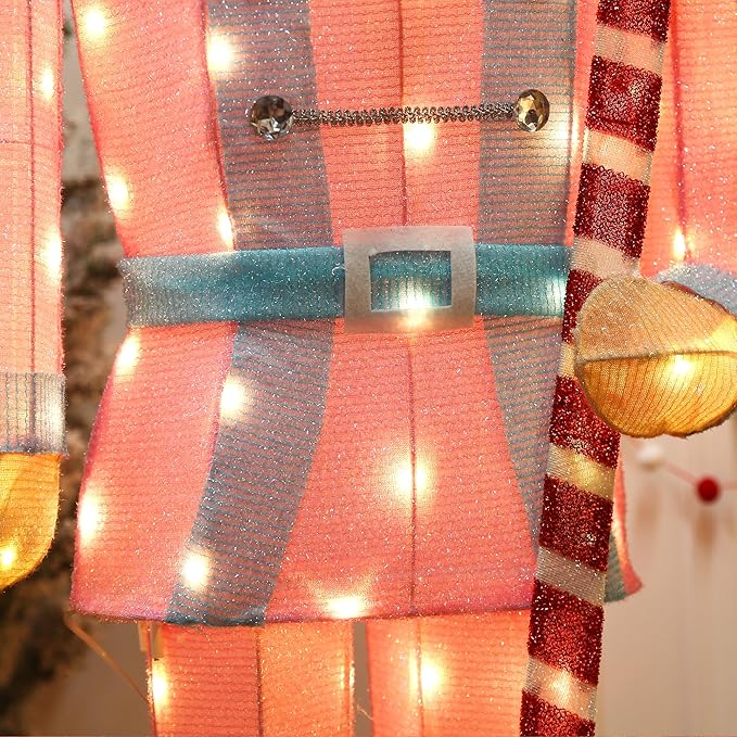 61Inch Nutcracker Christmas Decor Outdoor with LEDs 5 Feet Lighted Large Nutcracker Lighted Christmas Decorations Outdoor with Stakes & Zip Ties for Xmas Yard, Porch, Lawn-Ruum Studio Home