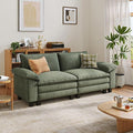 LINSY HOME Sectional Loveseat Sofa - 90'' Oversized Corduroy Cloud Couch Soft Modern Comfy Green Loveseat Couch Deep Seat Couches for Living Room Bedroom Apartment Office, Green-Ruum Studio Home