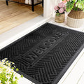 Mibao Front Door Mat Outside Entrance, Durable Outdoor Indoor Mat, Low Profile Heavy Duty Doormat, Non-Slip, Traps Dirt and Moisture, Easy Clean Patio Porch Entryway Mat, 47" x 32", Black-Ruum Studio Home