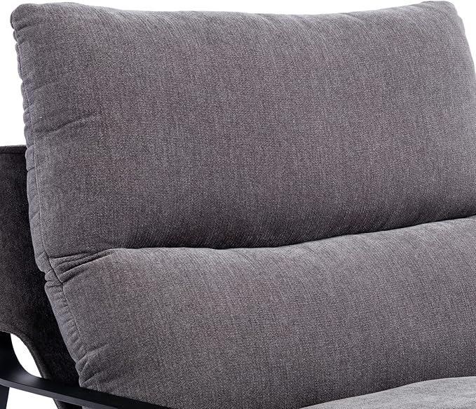 DUOMAY Modern Accent Arm Chair, Comfy Linen Lounge Lazy Chair with Metal Leg, Mid-Century Corner Chair for Living Room Bedroom Office Apartment, Grey-Ruum Studio Home