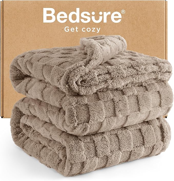 Bedsure GentleSoft Full Size Blankets for Bed Light Taupe - Super Soft Cozy Fleece Blanket for Women Men Girls, Large Fuzzy Throws for Bedroom Decor, 84x90 Inches-Ruum Studio Home