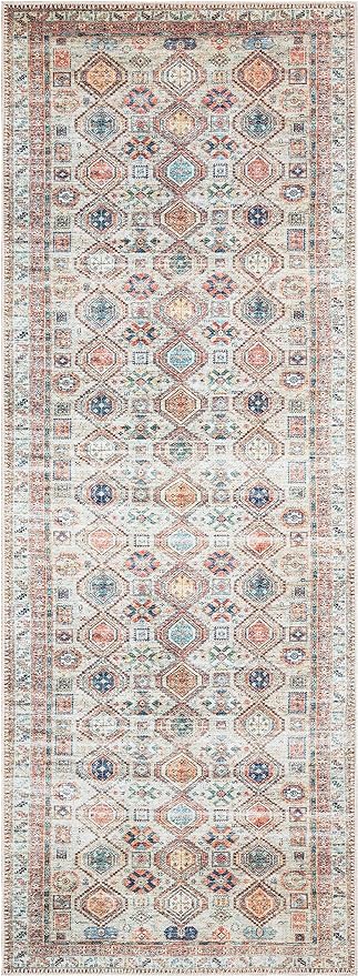 Keen Home Design 2x7 Rug - Machine Washable Runner Rug with Non-Slip Backing, Ideal for Hallway, Entryway, Kitchen, Laundry Room - Vintage, Easy Clean, Durable, Low Pile Rug - (2'6" x 7')-Ruum Studio Home