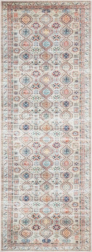 Keen Home Design 2x12 Rug - Machine Washable Runner Rug with Non-Slip Backing, Ideal for Hallway, Entryway, Kitchen, Laundry Room - Vintage, Easy Clean, Durable, Low Pile - (2'6" x 12')-Ruum Studio Home