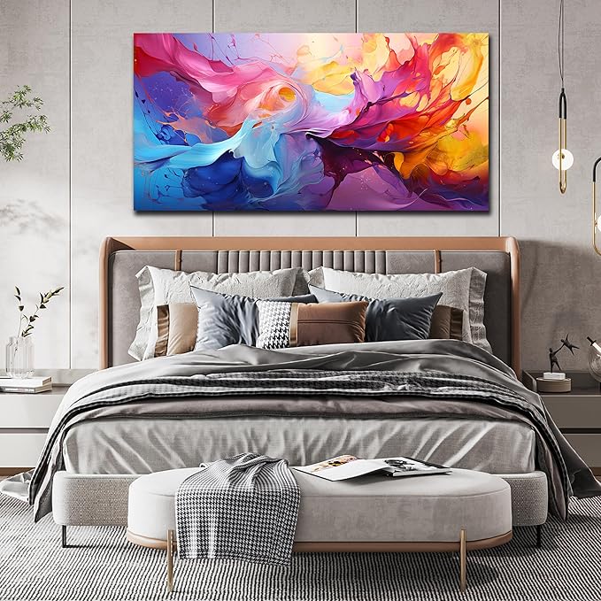 GUGIKA Abstract Wall Art for Living Room, Colorful Canvas Wall-Art for Bedroom, Print, 29x59 Inches-Ruum Studio Home
