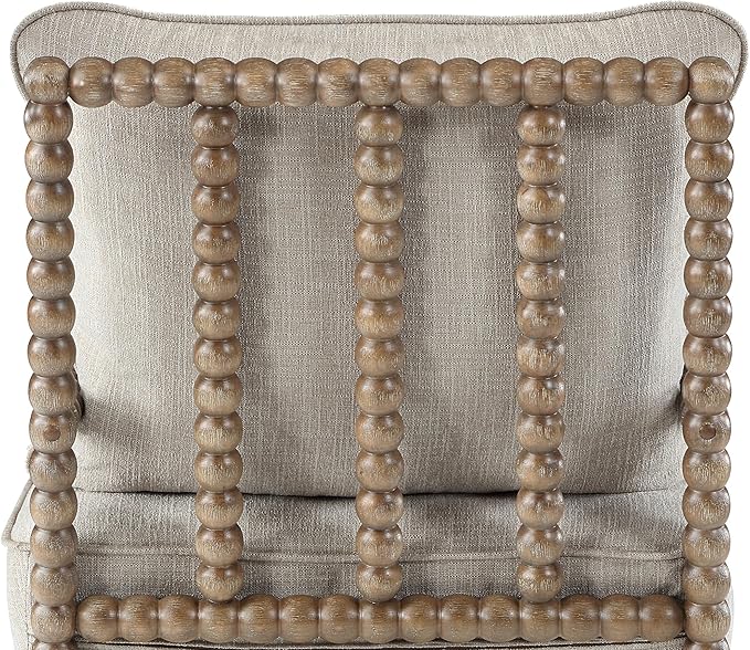 DUHOME Linen Fabric Spindle Accent Chairs Set of 2,Spool Chairs with High Resilience Spring Cushion and Armrest Pads, Leisure Armchair for Living Room Bedroom Farmhouse Home Office Belcony-Ruum Studio Home
