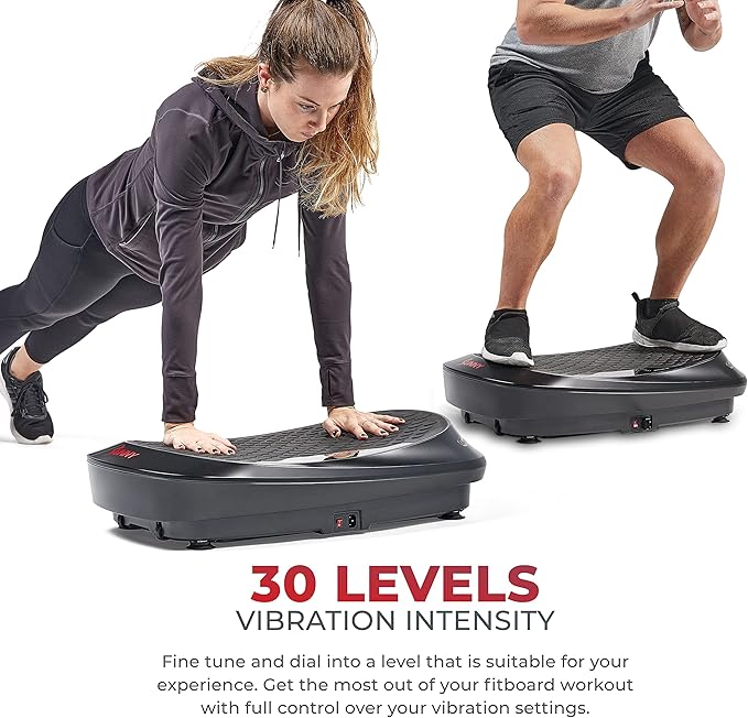 Sunny Health & Fitness Vibration Plate Exercise Machine, Full Body Vibrate Platform for Lymphatic Drainage with Multiple Speeds and Modes, Vibrating Plate Machine for Tension Relief & Weight Loss-Ruum Studio Home