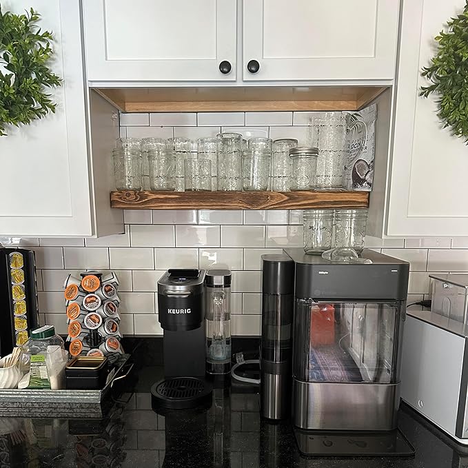 joelsantiques 36 Inch Wooden Floating Shelves for Wall - 36x6x2 in - Made of Natural Wood - Long Heavy Duty Rustic Wall Shelves for Bedroom - Perfect for Living Room, Kitchen - Medium Brown-Ruum Studio Home