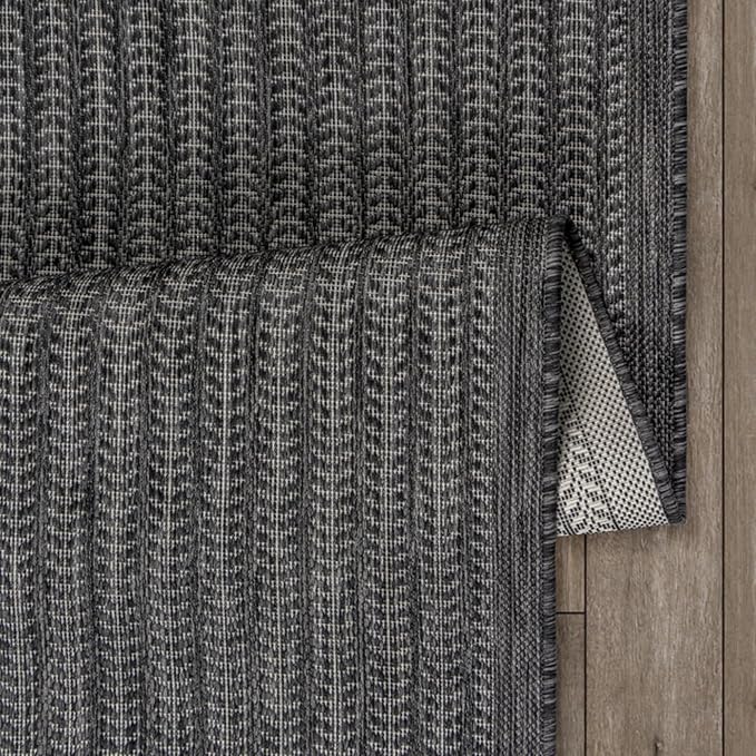 Adiva Rugs Outdoor Indoor Area Rug, Weather Resistant, Easy to Clean, Stain Resistant Floor Mat for Dining Room, Backyard, Deck, Patio (Pebble Weiss, 5' x 7')-Ruum Studio Home