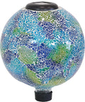 Sunnydaze 10 inch Solar Gazing Ball for Garden - Glass Outdoor Gazing Globe - Crackled Azul Terra-Ruum Studio Home
