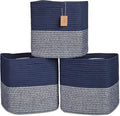 NaturalCozy 13 Inch Cube Storage Bins Cotton Rope Woven Baskets for Organizing 3-Pack | 13 x 13 Storage Cubes | Fabric Square Storage Baskets for Shelves Organizer, Kids Toy Bins, Closet Baby Nursery-Ruum Studio Home