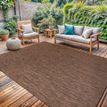 Washable Indoor Outdoor Rug Weather Resistant Carpet Modern Solid for Porch Deck Balcony Backyard Patio Rug 5x7 Gold Brown-Ruum Studio Home