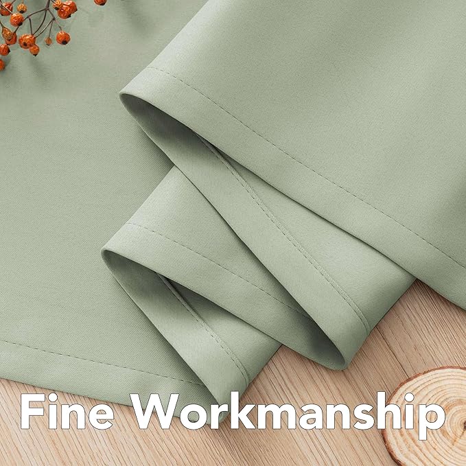 H.VERSAILTEX Blackout Room Darkening Thermal Insulated Grommet Window Curtain for Living Room, Light Sage,52x63-inch,Sold by 2 Panels-Ruum Studio Home