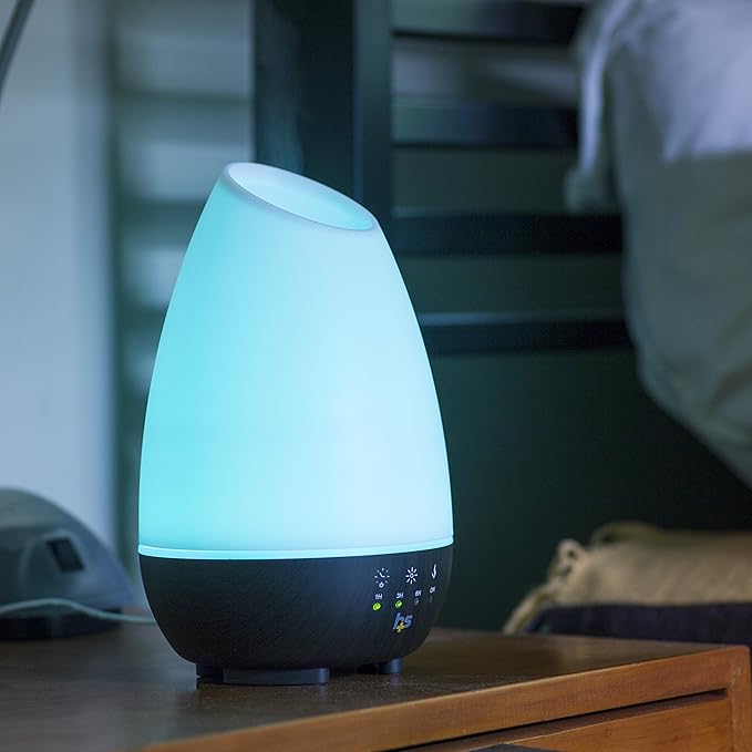 HealthSmart 500ML Essential Oil Diffuser for Large Rooms, Cool Mist Humidifier and Aromatherapy Diffuser, Adjustable Timer, Mist Mode and 7 LED Light Colors, White (Pack of 1)-Ruum Studio Home