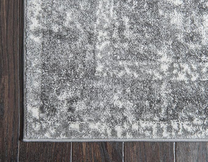 Unique Loom Rosso Collection Vintage, Traditional, Bohemian, Geometric, Distressed, Southwestern Area Rug, 2' 0" x 3' 0", Gray/Ivory-Ruum Studio Home