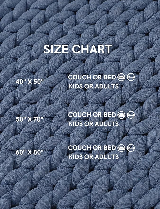 YnM Chunky Throw Blanket, Medium-Weight, Hand Knitted, Skin Friendly, Ventilated and Breathable, Machine Washable, Home Décor Piece for Couch, Sofa and Bed (Cerulean Blue, 50x70 Inch)-Ruum Studio Home