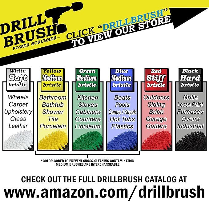 The Ultimate Drill Brush Cleaning Supplies Kit - Bathroom Accessories - Shower Cleaner - Bath Mat - Kitchen Accessories - Grout Cleaner - Dish Brush Set - Stove, Oven, Sink, Outdoor Drill Scrubber-Ruum Studio Home