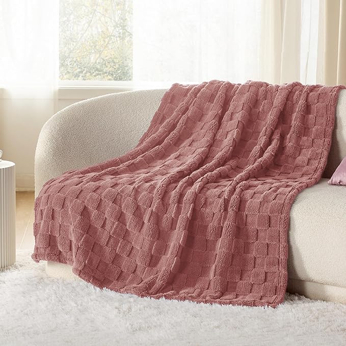 Bedsure GentleSoft Dusty Pink Throw Blanket for Couch - Super Soft Cozy Blankets Gifts for Women Men Girls, Cute Small Fleece Throws for Bedroom Home Decor, 50x70 Inches-Ruum Studio Home