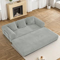 Convertible Sleeper Sofa Bed with Pillow, 4-in-1 Corduroy Folding Mattress Couch with Fixed-Shape Frame, Futon Fold Out Floor Sofa Cama Lounge Couch for Living Room Bedroom, Light Grey-Ruum Studio Home